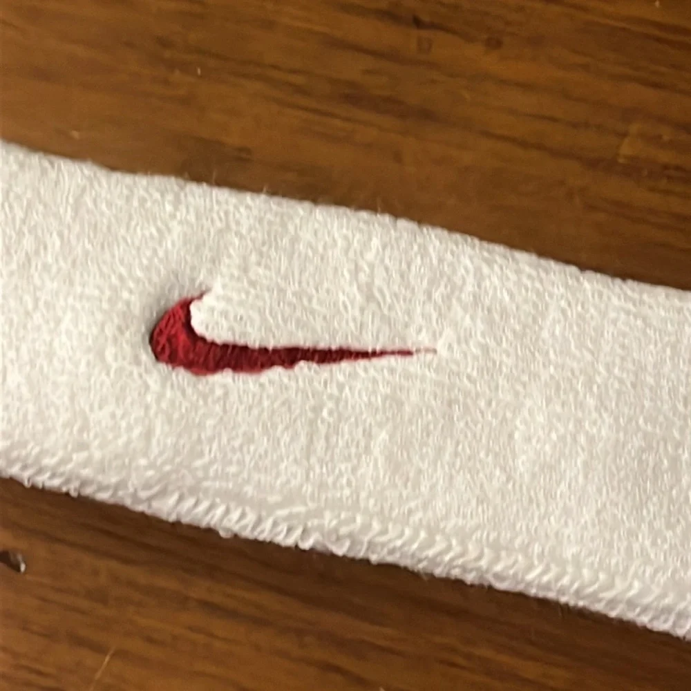 Nike Swoosh headband head sweat band X 3 white red men’s women’s terry cloth